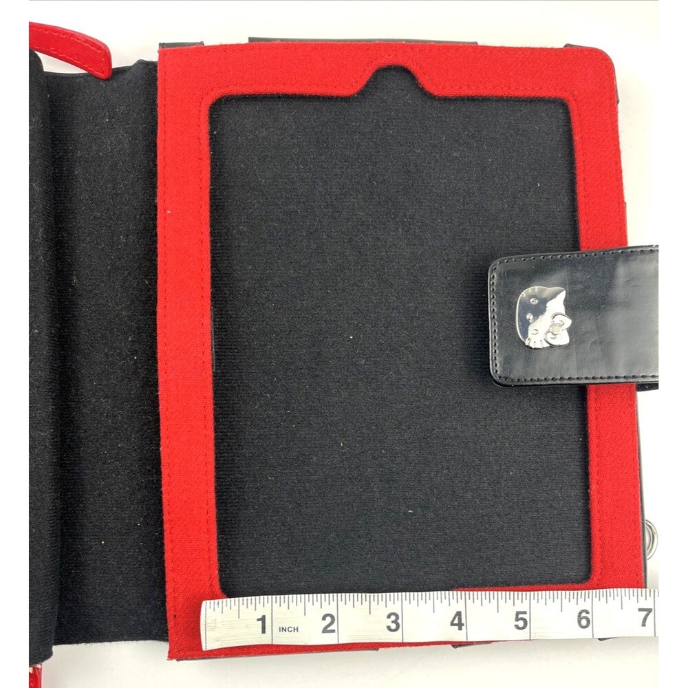 Hello Kitty Case Black iPad Tablet Portfolio #KT43488 Pocket Strap Messenger Bag - Picture 10 of 15